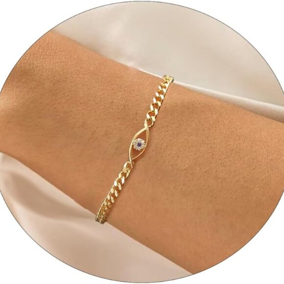 Jewelry - 14K Gold Plated Handmade Dainty Dot Bracelet Cute Thin Everyday Bracelets for Wo